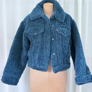 Levi's Plush Blue Bomber Jacket